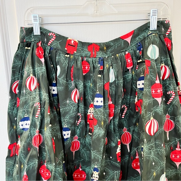 Collectif Modcloth Christmas Ornament A-Line Skirt - Picture 3 of 4